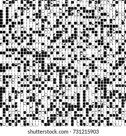 Black and white texture of grunge vector. Abstract monochrome pattern for surface and textile design. Brushed black paint cover. Grunge rough dirty background 
