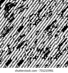 Black and white texture of grunge vector. Abstract monochrome pattern for surface and textile design. Brushed black paint cover. Grunge rough dirty background 
