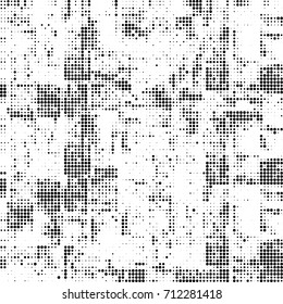 Black and white texture halftone. Abstract background of ink stains. Vector grunge vintage