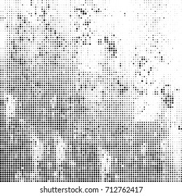 Black and white texture halftone. Abstract background of ink stains. Vector grunge vintage