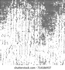 Black and white texture halftone. Abstract background of ink stains. Vector grunge vintage