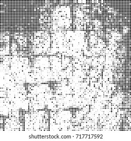Black and white texture halftone. Abstract background of ink stains. Vector grunge vintage
