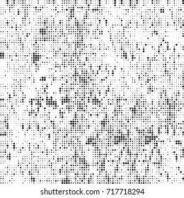 Black and white texture halftone. Abstract background of ink stains. Vector grunge vintage