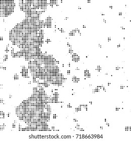Black and white texture halftone. Abstract background of ink stains. Vector grunge vintage