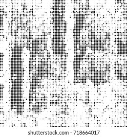 Black and white texture halftone. Abstract background of ink stains. Vector grunge vintage