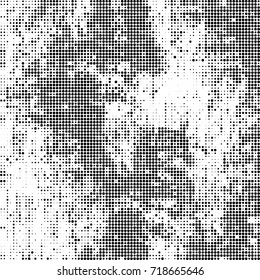 Black and white texture halftone. Abstract background of ink stains. Vector grunge vintage