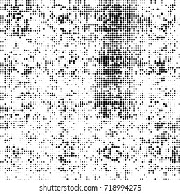 Black and white texture halftone. Abstract background of ink stains. Vector grunge vintage