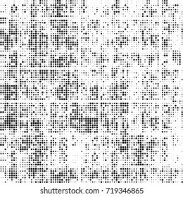Black and white texture halftone. Abstract background of ink stains. Vector grunge vintage