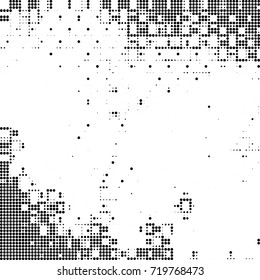 Black and white texture halftone. Abstract background of ink stains. Vector grunge vintage