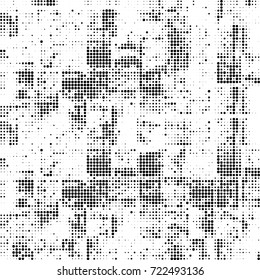 Black and white texture halftone. Abstract background of ink stains. Vector grunge vintage