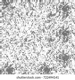 Black and white texture halftone. Abstract background of ink stains. Vector grunge vintage