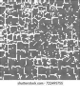 Black and white texture halftone. Abstract background of ink stains. Vector grunge vintage