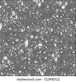 Black and white texture halftone. Abstract background of ink stains. Vector grunge vintage