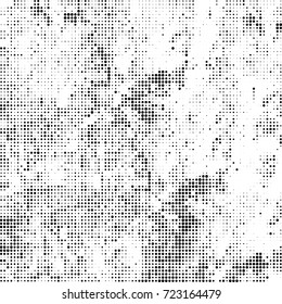 Black and white texture halftone. Abstract background of ink stains. Vector grunge vintage
