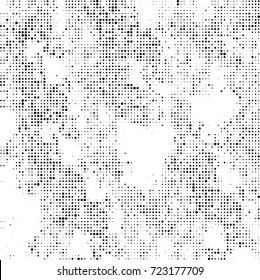 Black and white texture halftone. Abstract background of ink stains. Vector grunge vintage