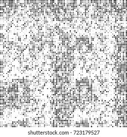 Black and white texture halftone. Abstract background of ink stains. Vector grunge vintage