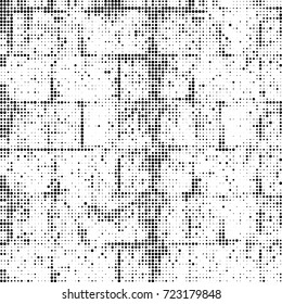 Black and white texture halftone. Abstract background of ink stains. Vector grunge vintage