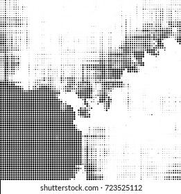 Black and white texture halftone. Abstract background of ink stains. Vector grunge vintage