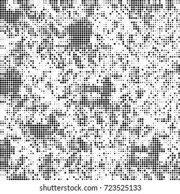 Black and white texture halftone. Abstract background of ink stains. Vector grunge vintage