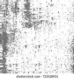 Black and white texture halftone. Abstract background of ink stains. Vector grunge vintage