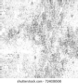 Black and white texture halftone. Abstract background of ink stains. Vector grunge vintage