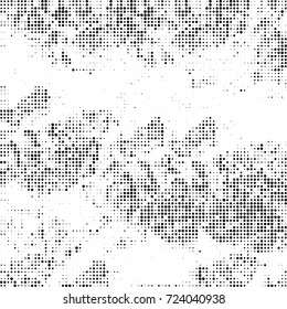 Black and white texture halftone. Abstract background of ink stains. Vector grunge vintage