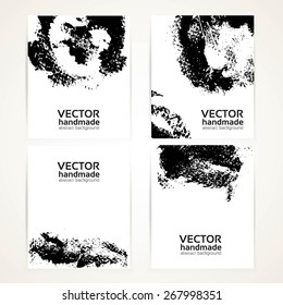 Black and white texture hand drawing on banner set 1