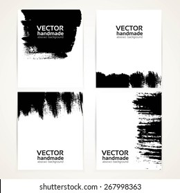 Black and white texture hand drawing on banner set