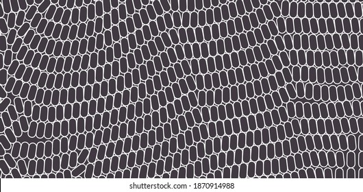 Black and white texture. Irregular array or matrix of random ovals. Vector illustration for print, textile, fabric, package, wrapping or cover. 