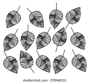 black and white texture of leaves