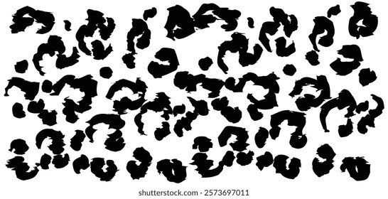 black and white texture leopard spots print pattern