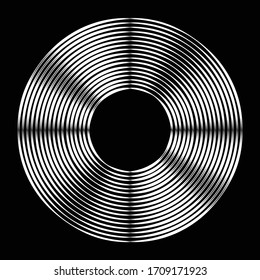 Efecto moire de textura en blanco y negro del disco de música.