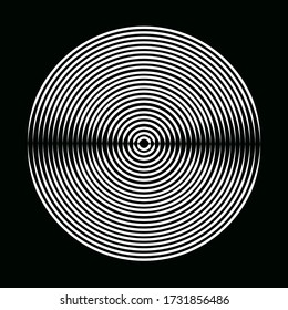 Black and white texture moire effect of music disc. 