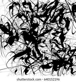 Black and white texture / pattern with random chaotic shapes