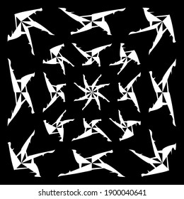  Black and white texture. seamless geometric pattern.
