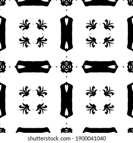  Black and white texture. seamless geometric pattern.
