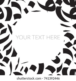 Black and white texture seamless pattern. Template frame design for card. Can be used for packaging,invitations, bag template.