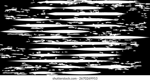 Black and white texture vector. Distressed overlay texture. Brush strokes texture. Grunge background. Abstract textured effect. Vector Illustration. Black isolated on white background. EPS10.