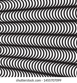 Black and white texture with wavy lines Vector illustration
