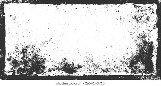 Un fondo texturizado en blanco y negro con bordes ásperos y salpicaduras oscuras dispersas.