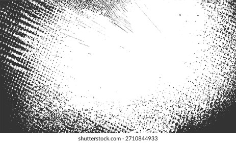 Fondo texturizado en blanco y negro con puntos y líneas dispersas que crean un efecto angustiado.