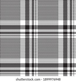Black and white textured plaid check suitable for fashion textiles or interior design