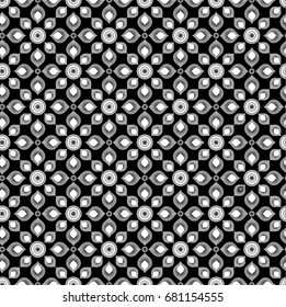 black and white Thai pattern seamless background vector