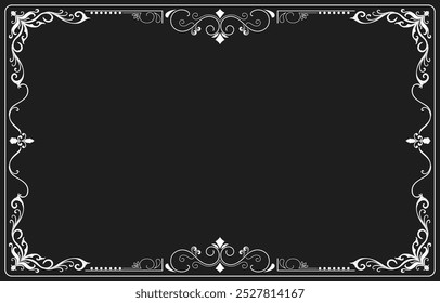 Black and white Thai pattern, vintage, classic, abstract pattern frame