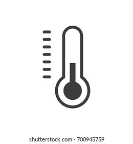 Black and white thermometer icon