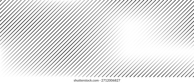 Black and white thin line diagonal stripes pattern background. Rows of slanted black lines pattern. Stripes grid.