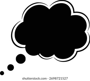 Concepto de burbuja de pensamiento en blanco y negro para estrategias e ideas de negocios