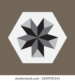 black and white three-dimensional vector, retro vector