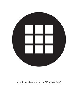 black and white Thumbnails grid icon. Gallery view option symbol. Classic flat icon. Vector illustration