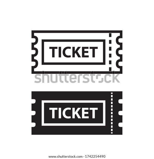 Black White Ticket Vector Stock Vector (Royalty Free) 1742254490